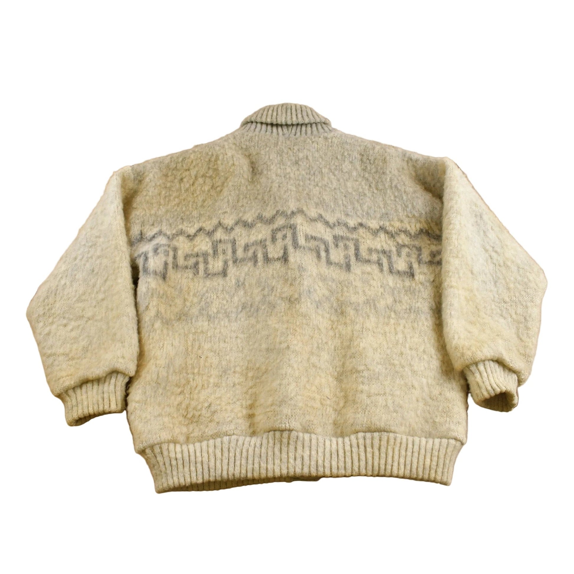 Vintage 1970s Tundra 100% Wool Knit Shawl Collar Jacket Men's Large from propervintagecanada