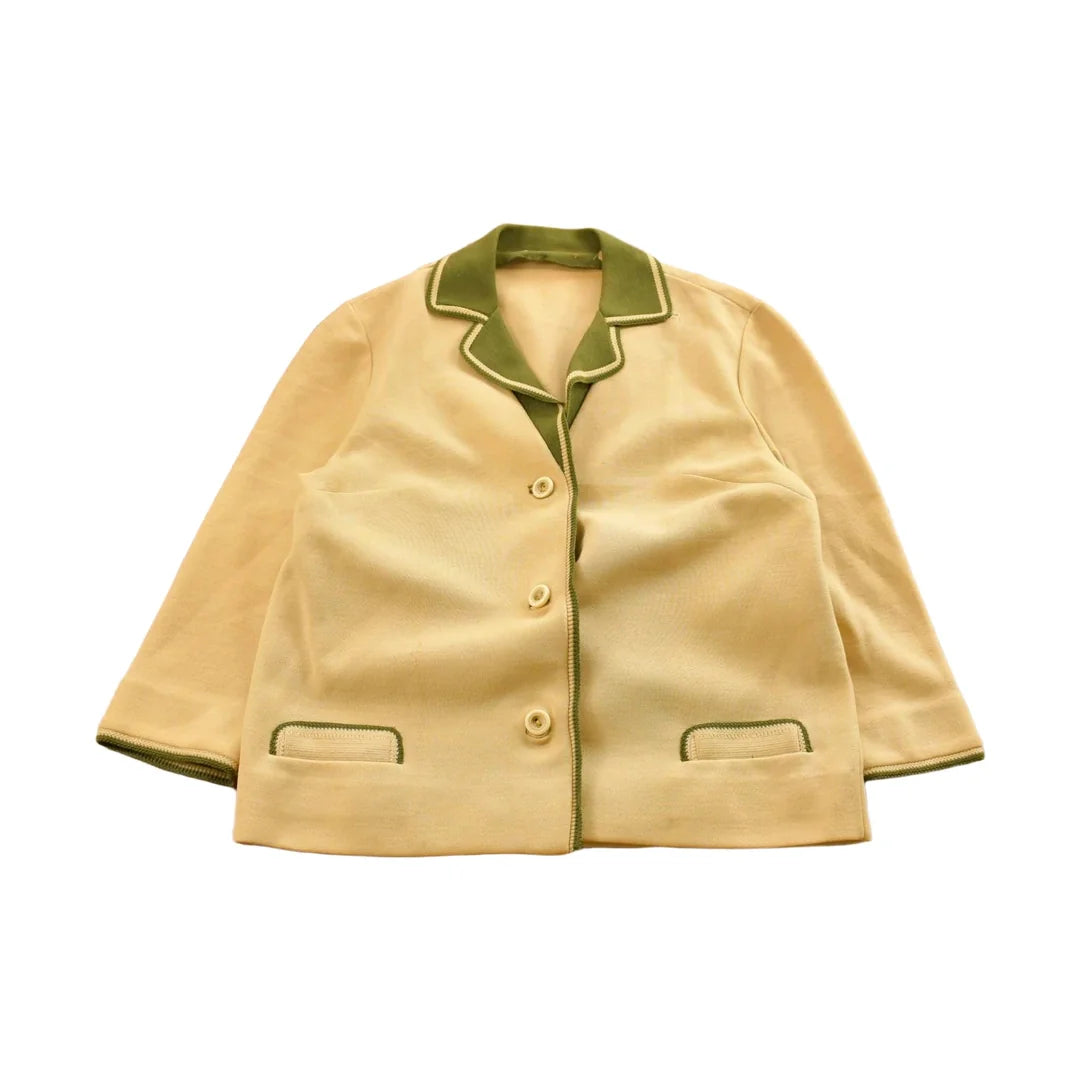 Vintage 1970s Two Tone Knit Button Up Blazer Jacket Women's S from propervintagecanada