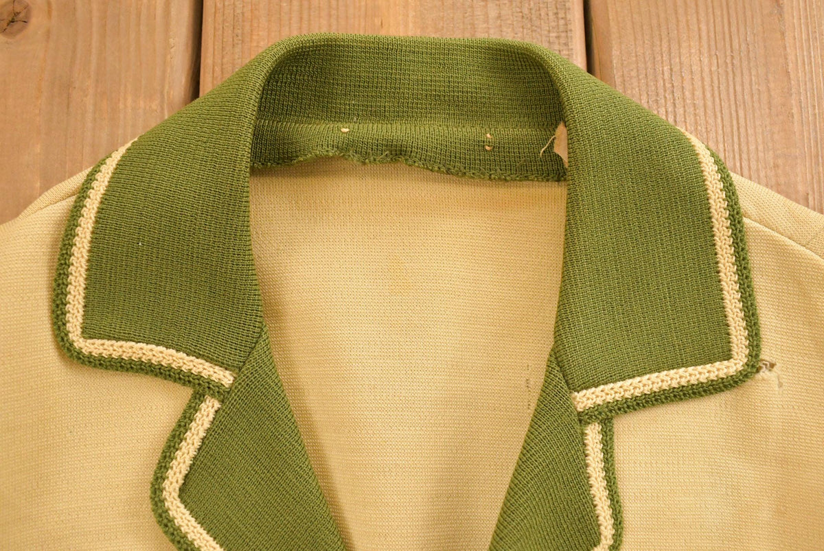 Vintage 1970s Two Tone Knit Button Up Blazer Jacket Women's S from propervintagecanada