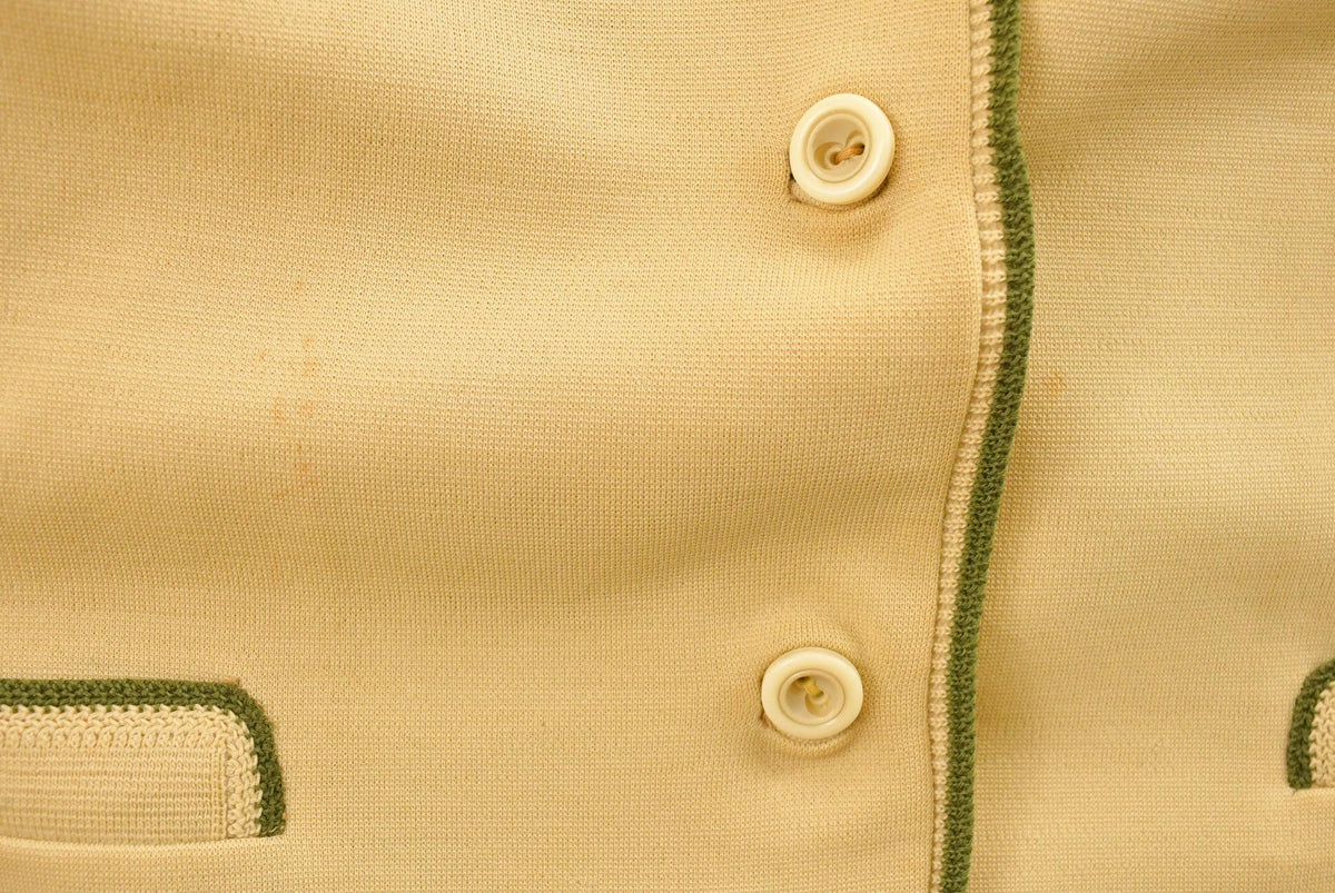 Vintage 1970s Two Tone Knit Button Up Blazer Jacket Women's S from propervintagecanada