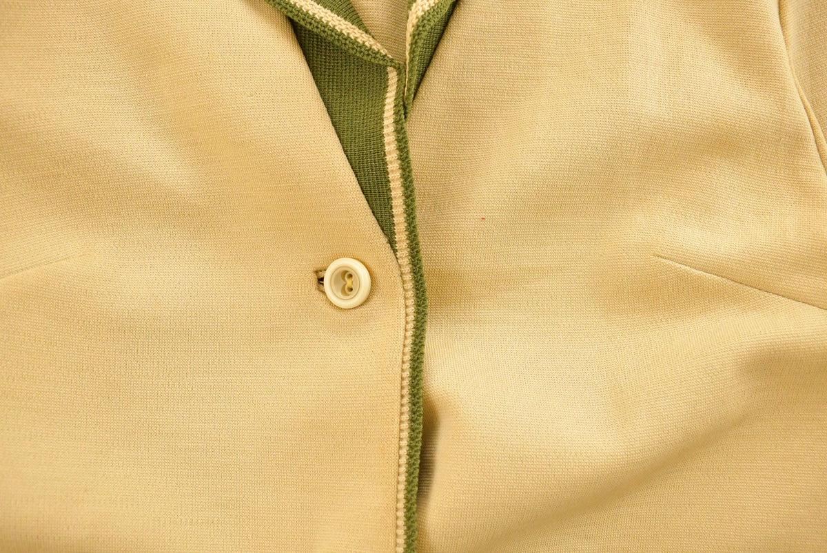 Vintage 1970s Two Tone Knit Button Up Blazer Jacket Women's S from propervintagecanada