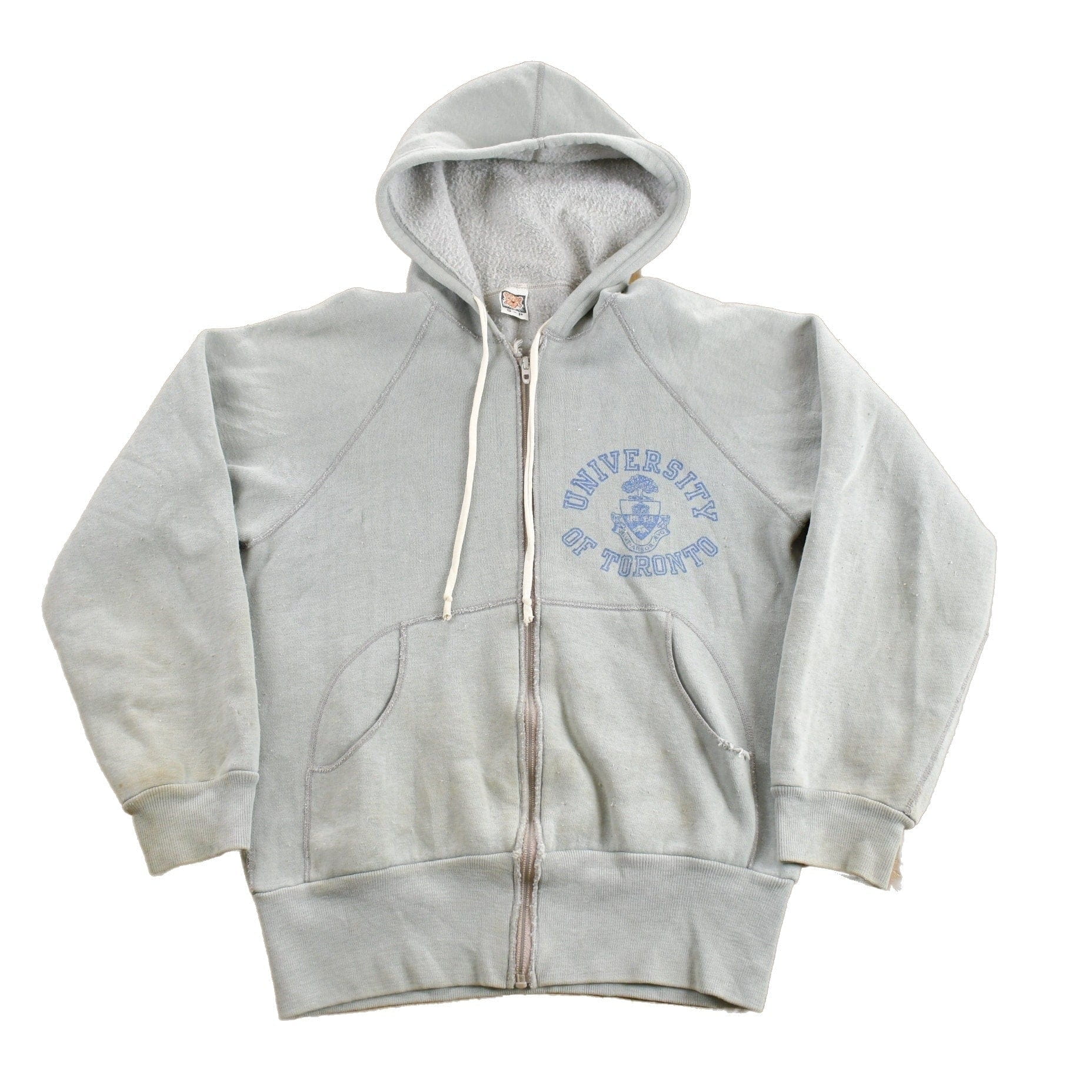 Vintage 1970s University of Toronto Collegiate Zip Up Hoodie Men's XS from propervintagecanada