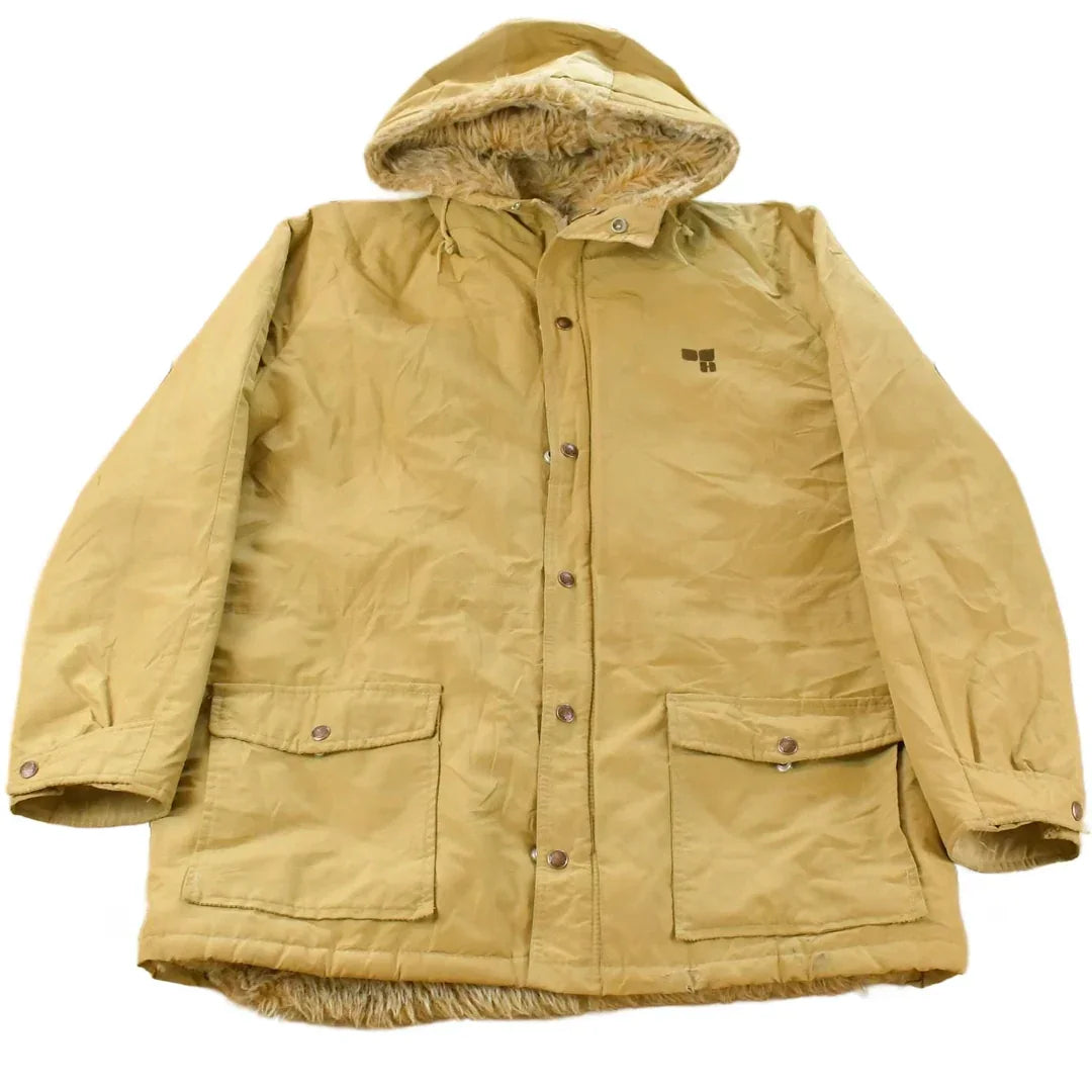 Vintage 1970s Upstream Faux Fur Lined Parka Jacket Men's Large from propervintagecanada