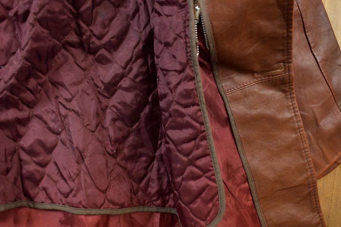 Vintage 1970s Victoria Leather Full Length Coat Men's Large from propervintagecanada