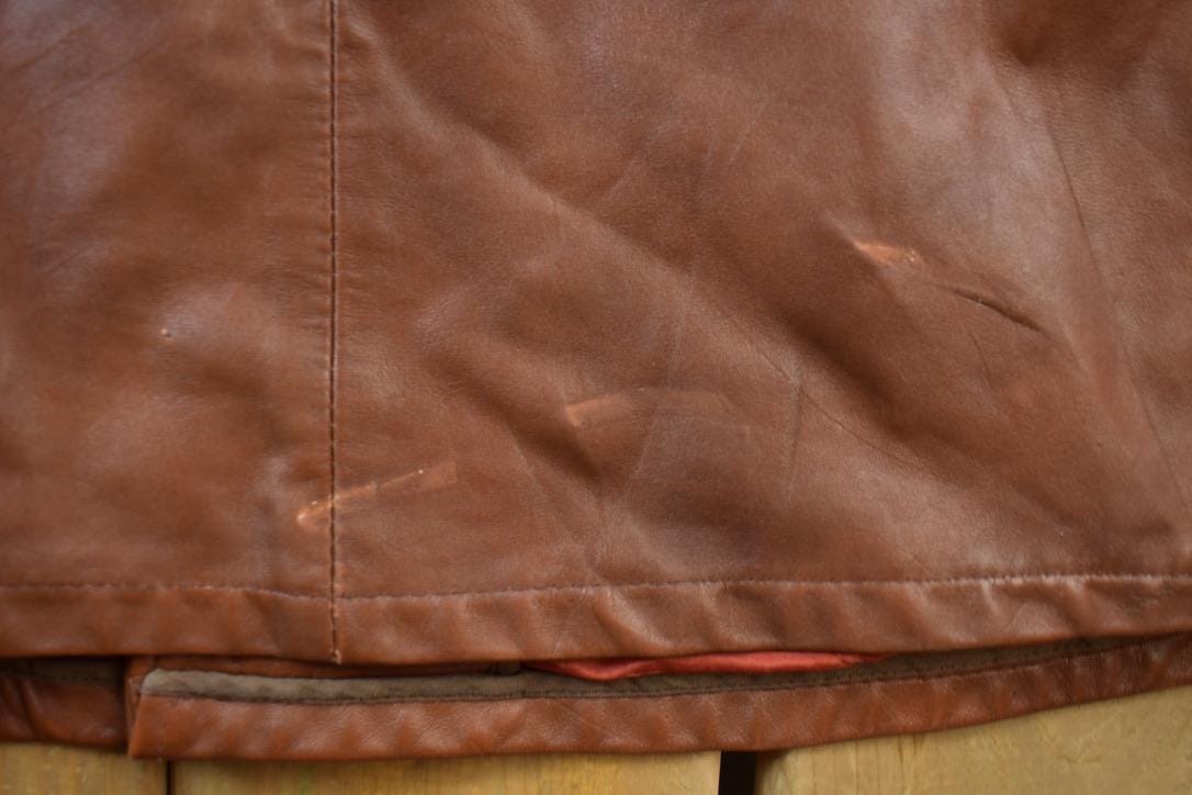 Vintage 1970s Victoria Leather Full Length Coat Men's Large from propervintagecanada