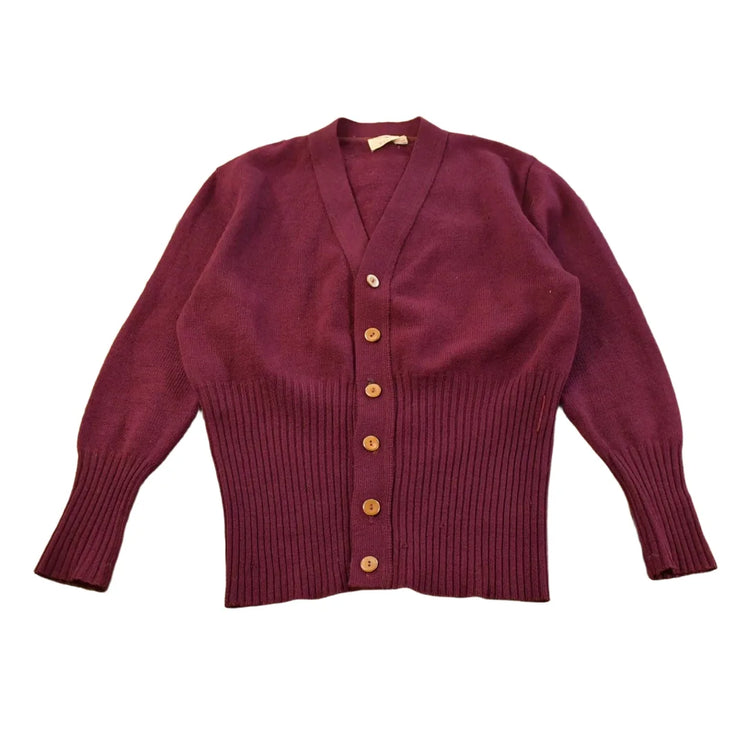 Vintage 1970s Wallachs Wool Knit Cardigan Sweater Men's Large from propervintagecanada
