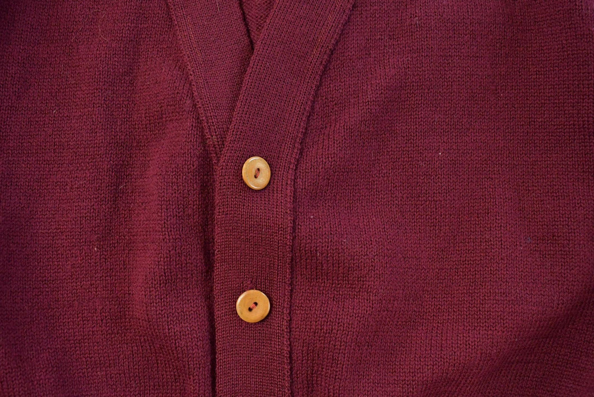 Vintage 1970s Wallachs Wool Knit Cardigan Sweater Men's Large from propervintagecanada