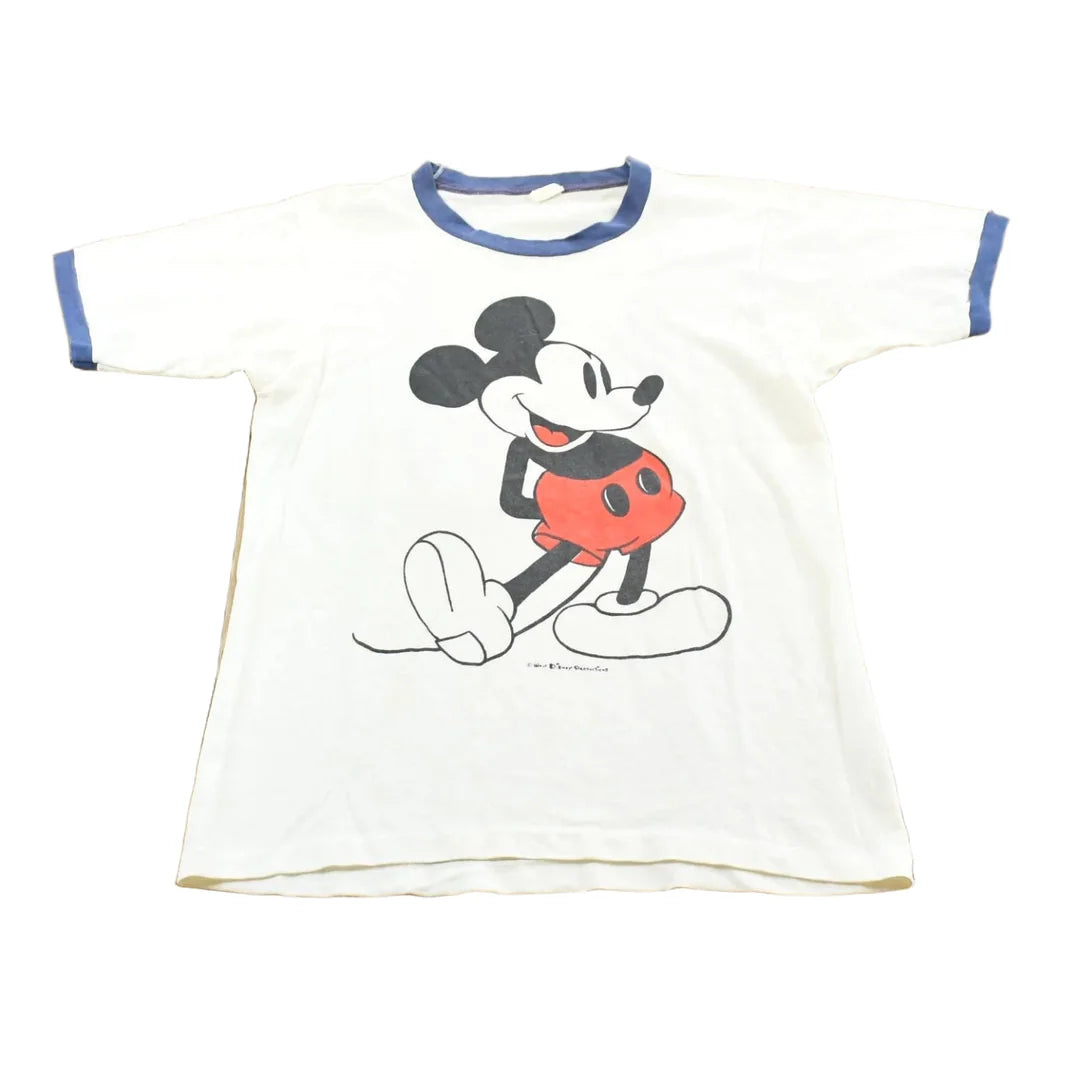 Vintage 1970s Walt Disney Mickey Mouse Graphic Ringer T-Shirt Mens XS from propervintagecanada