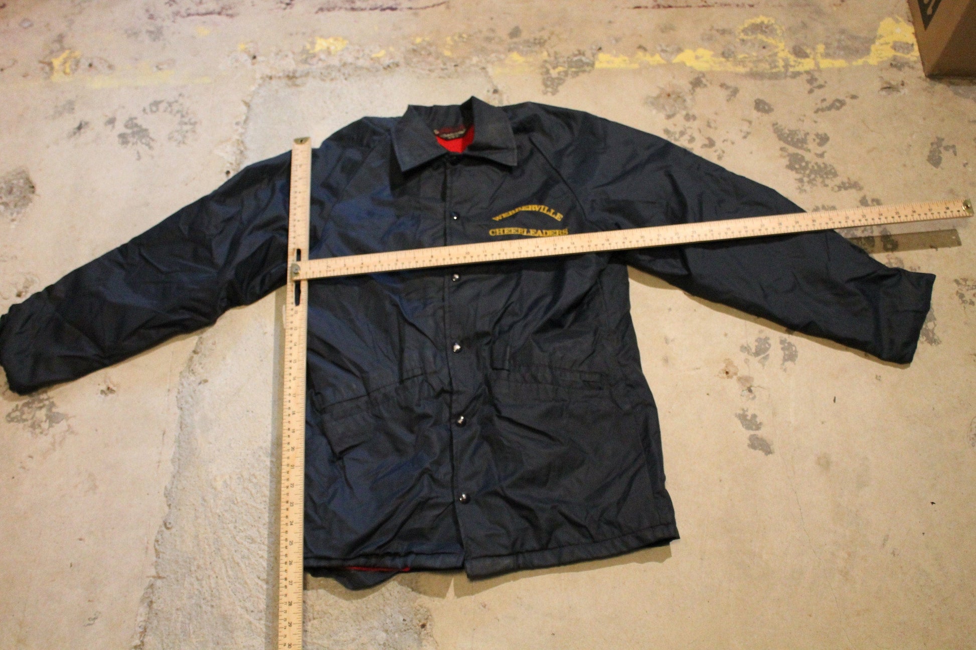 Vintage 1970s Webberville Cheerleaders Pla-Jac By Dunbrooke Fleece Lined Windbreaker Men's S from propervintagecanada