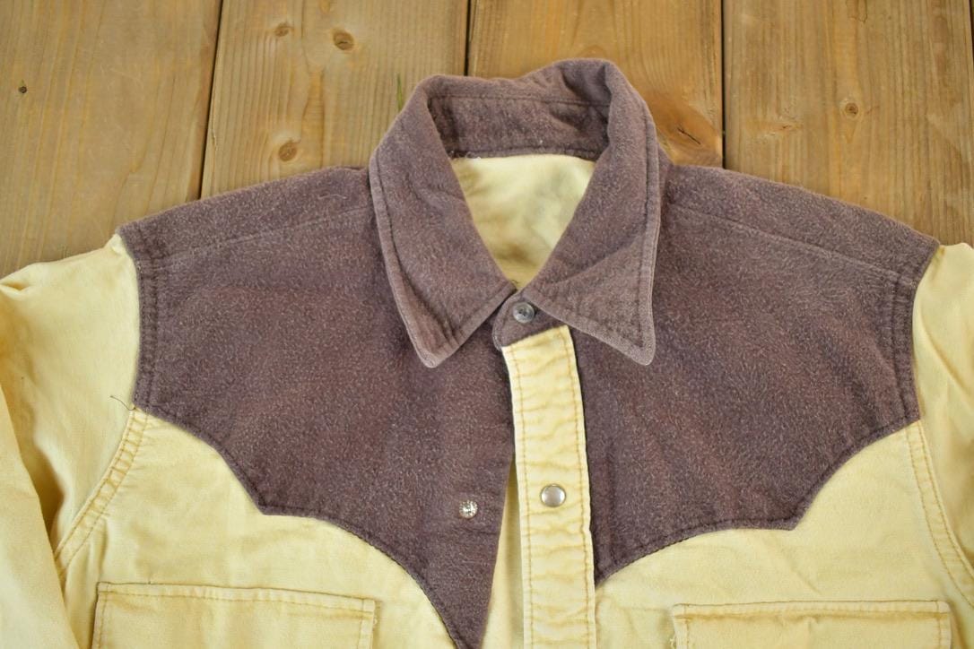Vintage 1970s Western Button Up Cowboy Style Shirt Men's Large from propervintagecanada