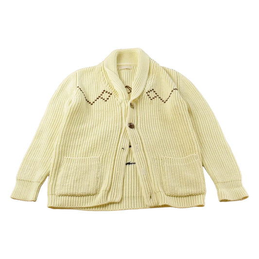 Vintage 1970s Western Cowboy Cowichan Knit Cardigan Sweater Men's M from propervintagecanada