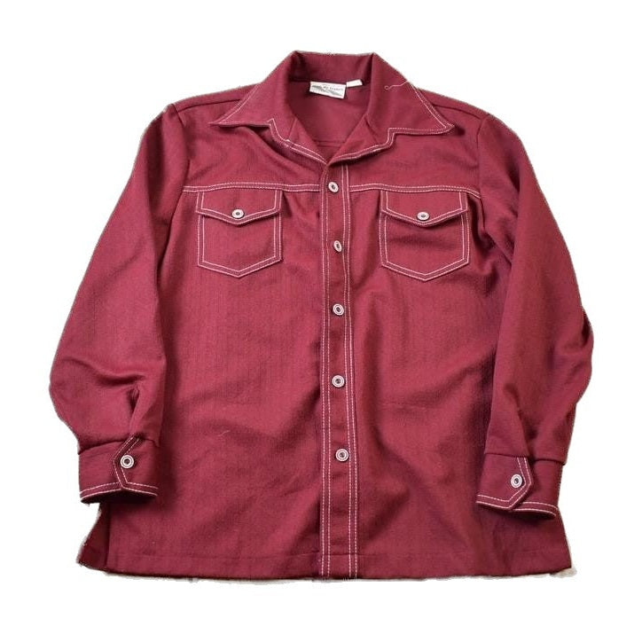 Vintage 1970s Western Style Pointed Collar Button Up Light Jacket Men's Medium from propervintagecanada