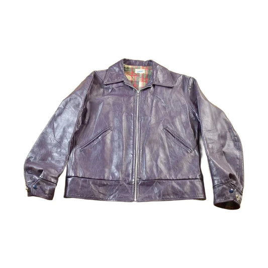 Vintage 1970s Western University Leather Varsity Jacket Men's Medium from propervintagecanada