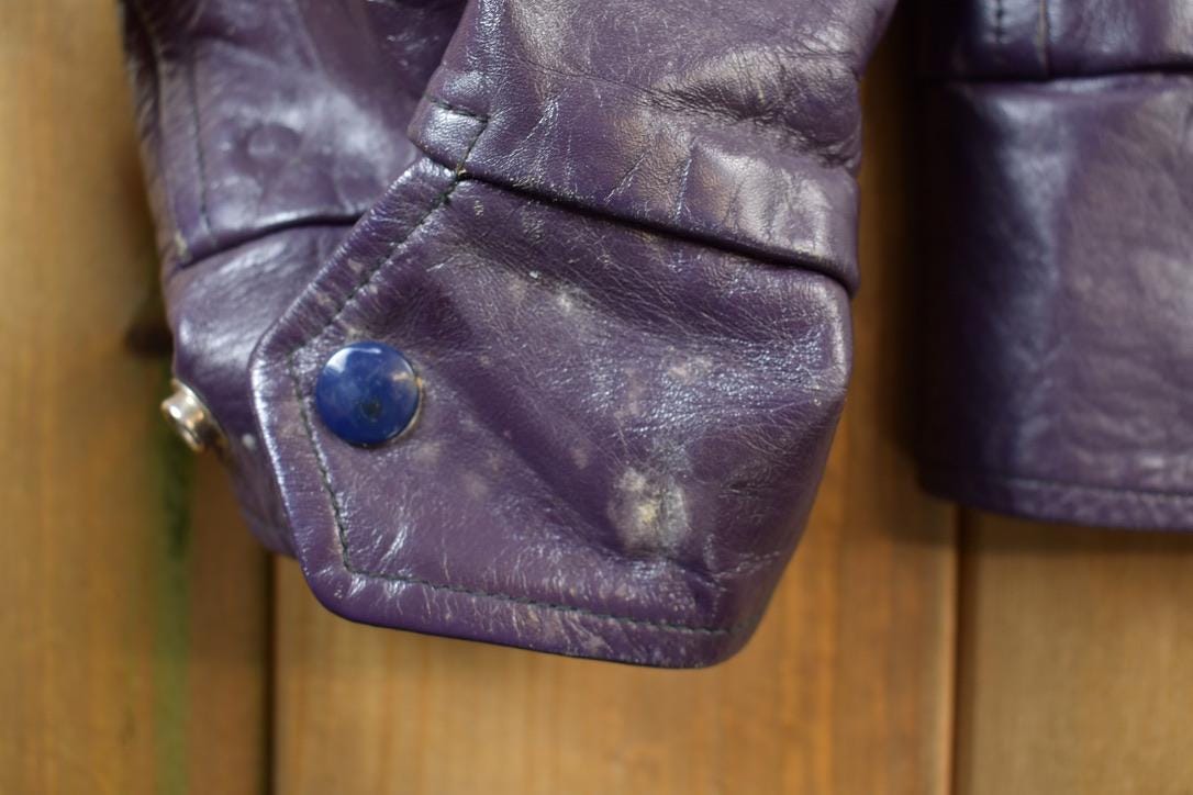Vintage 1970s Western University Leather Varsity Jacket Men's Medium from propervintagecanada