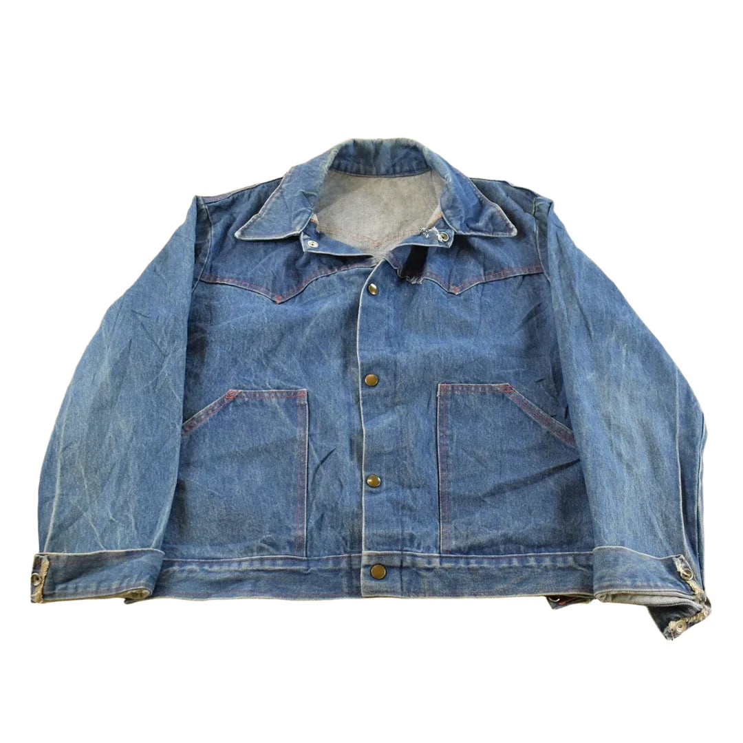 Vintage 1970s Western Wear Denim Jean Jacket Men's L from propervintagecanada
