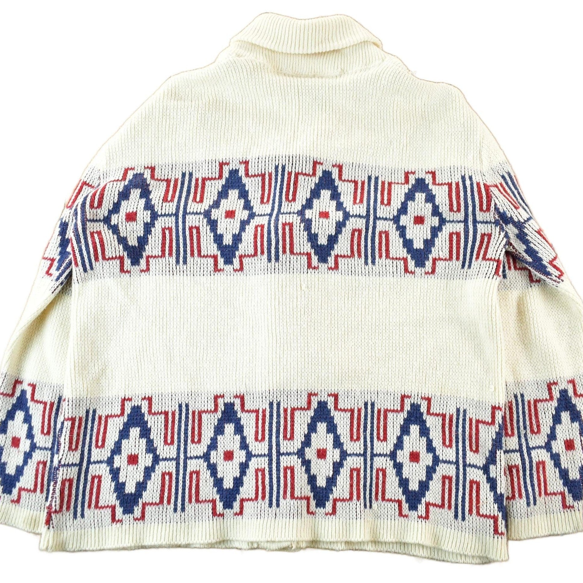 Vintage 1970s Wickbury Shawl Collar Knit Cardigan Sweater Men's Large from propervintagecanada