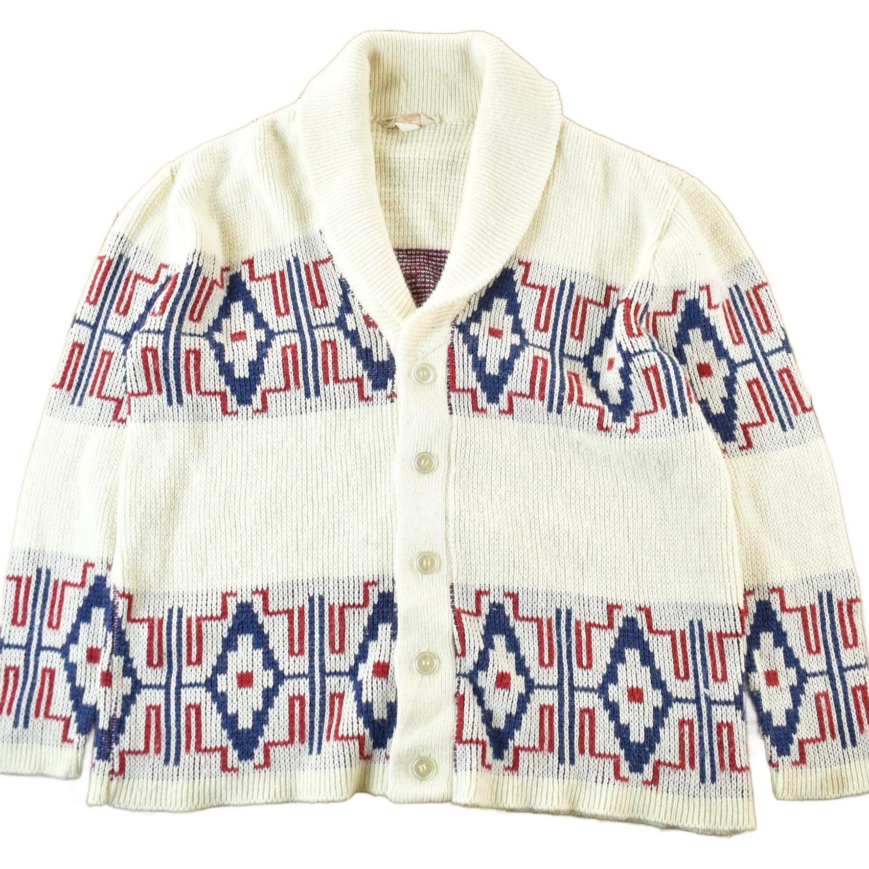 Vintage 1970s Wickbury Shawl Collar Knit Cardigan Sweater Men's Large from propervintagecanada