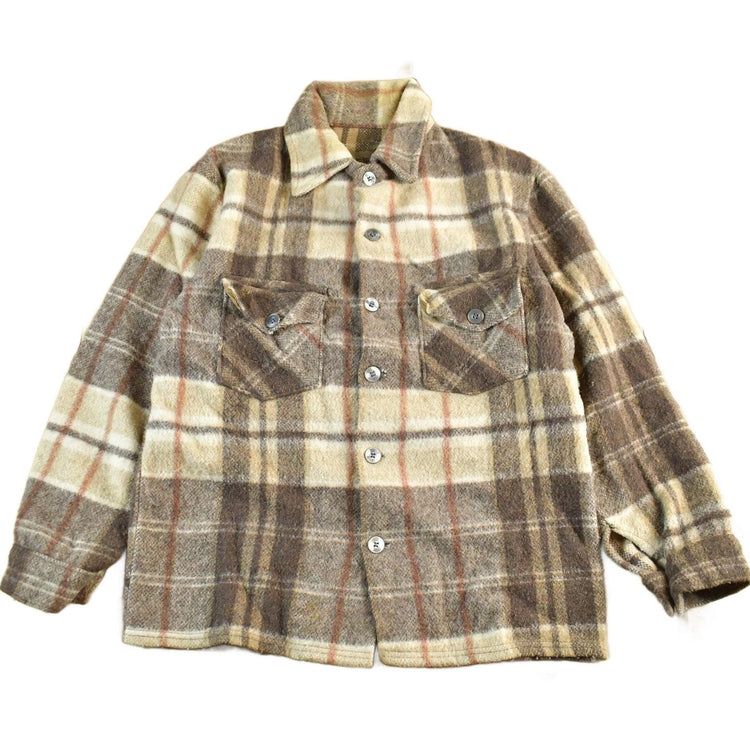 Vintage 1970s Wool Flannel Shirt Jacket Men's S-M / Shacket True Vintage / 70s Plaid Outdoors / Flannel Jacket / Button Up from propervintagecanada