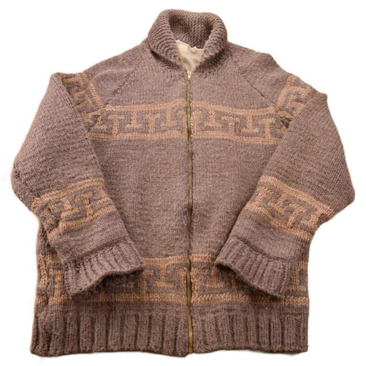 Vintage 1970s Wool Full Zip Knit Sweater Men's 2XL from propervintagecanada