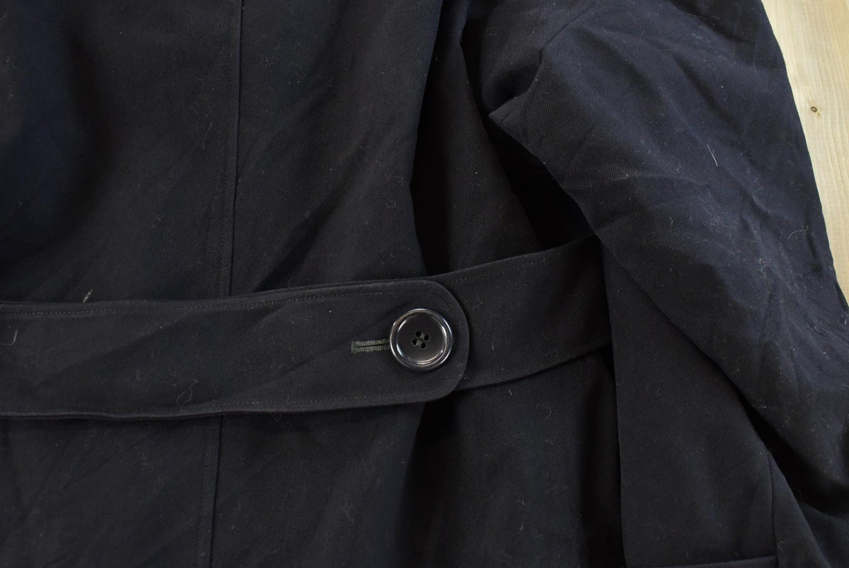 Vintage 1970s Wool Fur Collar Trench Coat Men's Large from propervintagecanada