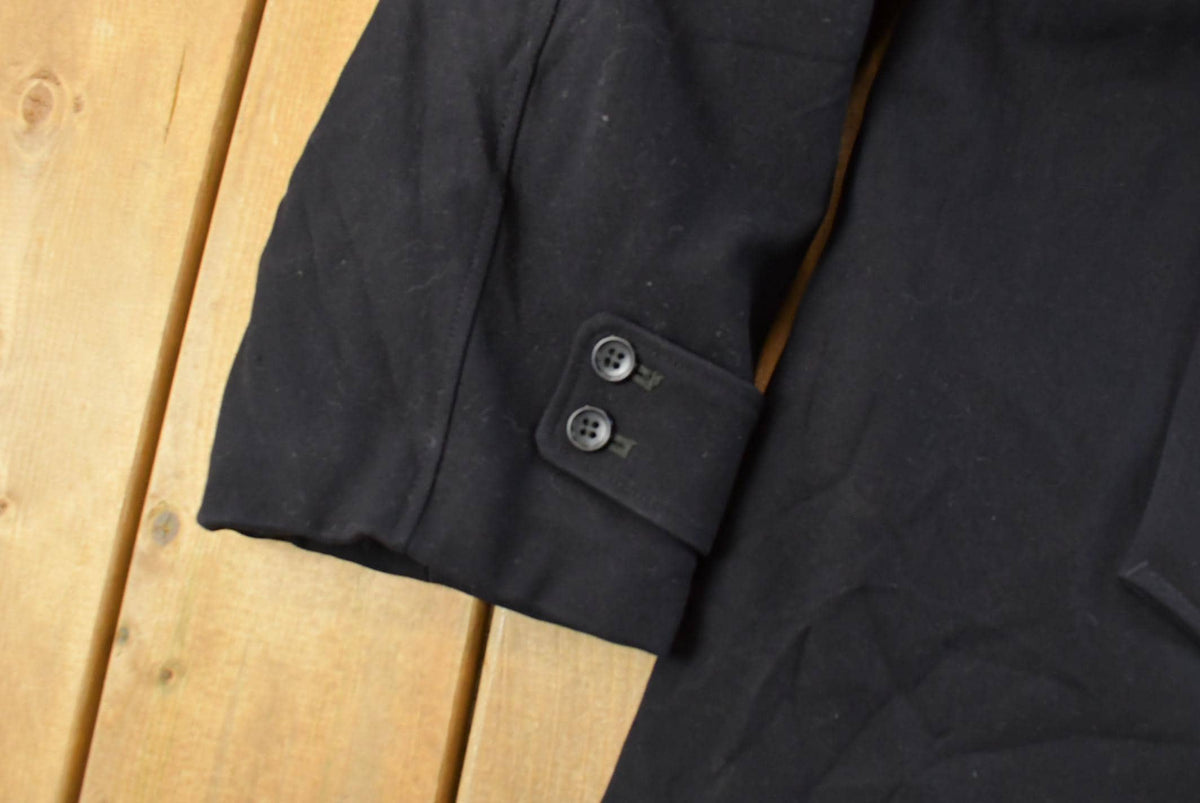 Vintage 1970s Wool Fur Collar Trench Coat Men's Large from propervintagecanada