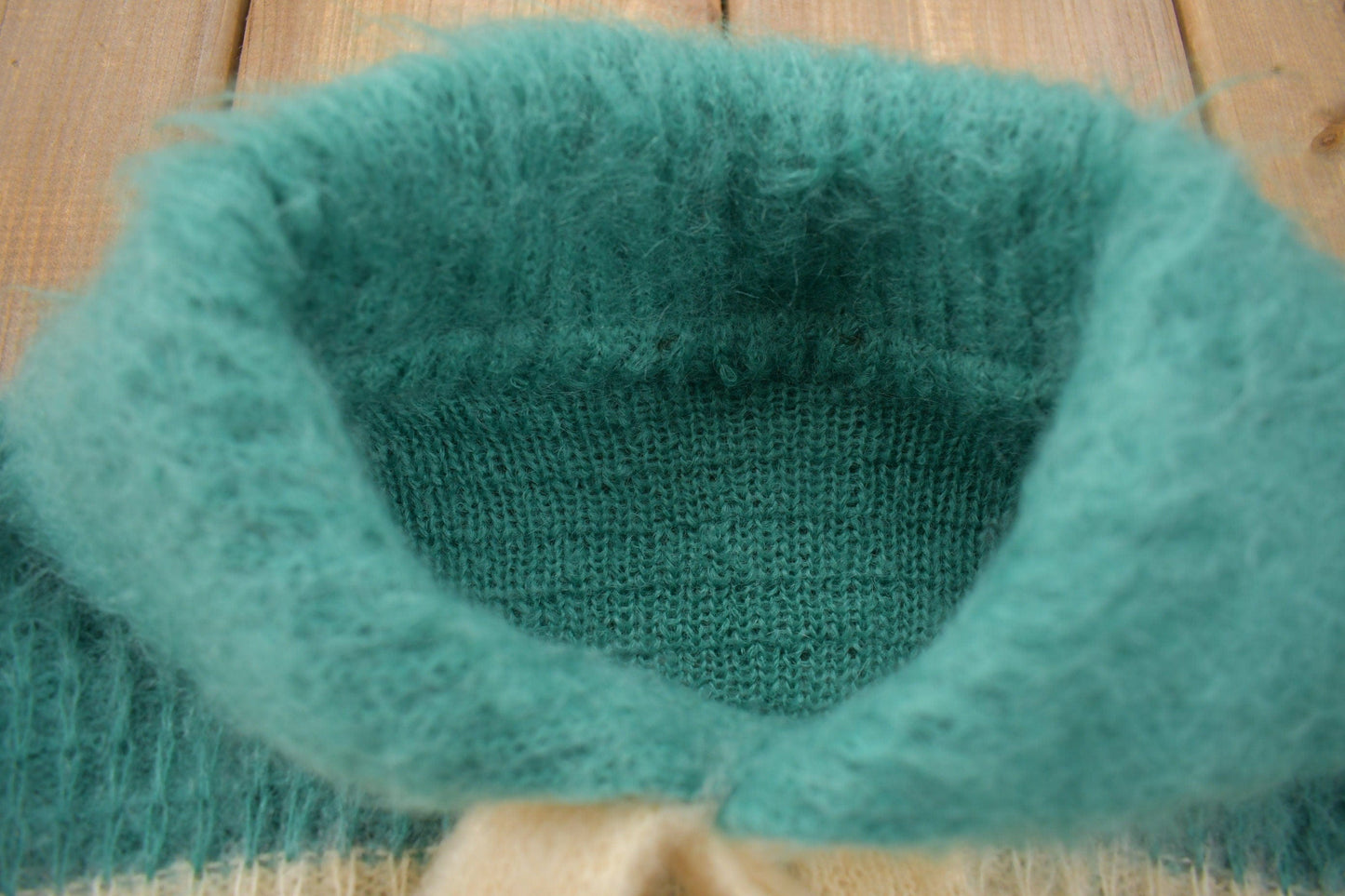 Vintage 1970s Wool Knit Bow Tie Green Beige Stripe Sweater Men's S from propervintagecanada