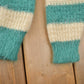 Vintage 1970s Wool Knit Bow Tie Green Beige Stripe Sweater Men's S from propervintagecanada