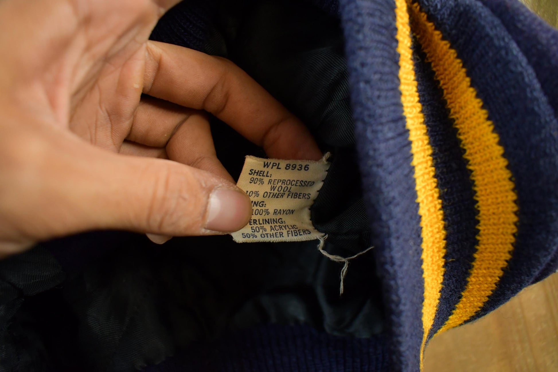 Vintage 1970s Wool Letterman Jacket: Leather Sleeves Men's Medium from propervintagecanada