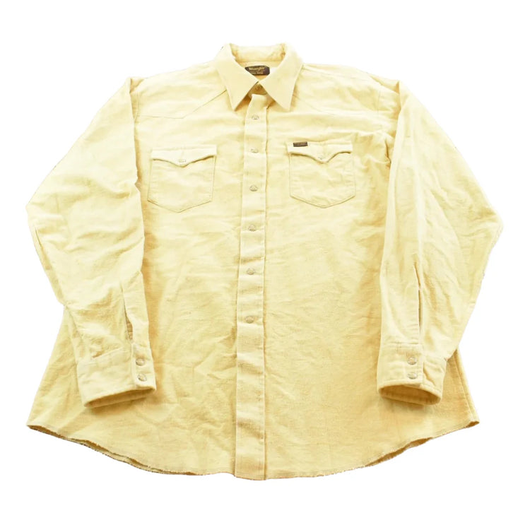 Vintage 1970s Wrangler Chamois Cloth Button Up Shirt Men's L from propervintagecanada