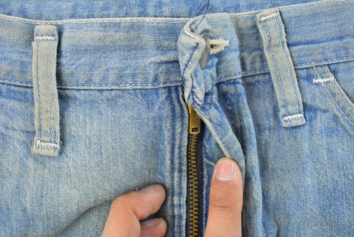 Vintage 1970s Wrangler Distressed Denim Jeans Men's 34 x 29 from propervintagecanada