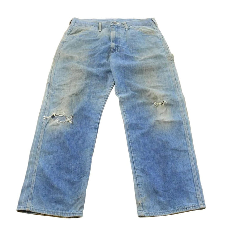 Vintage 1970s Wrangler Distressed Denim Jeans Men's 34 x 29 from propervintagecanada