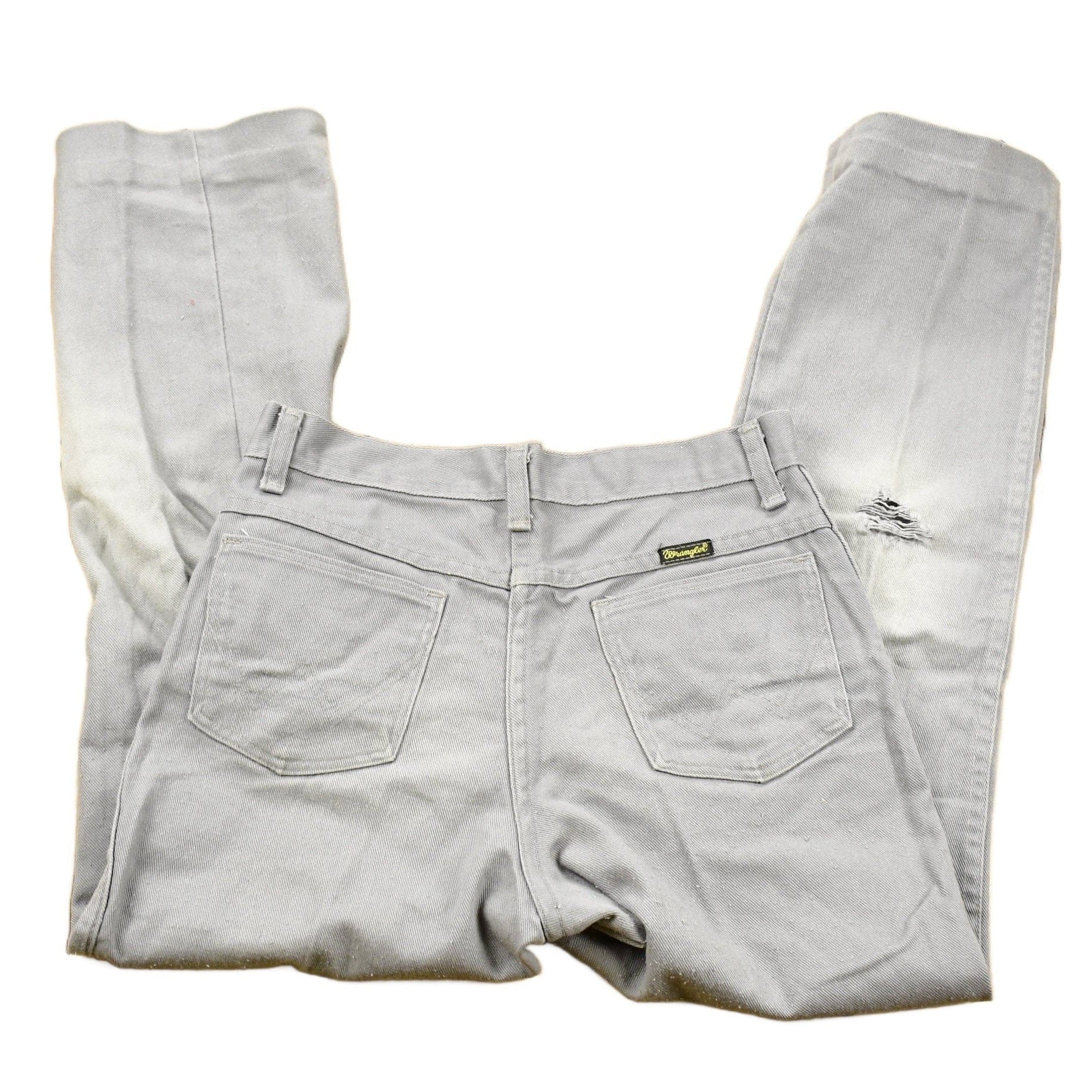 Vintage 1970s Wrangler Light Grey Wash Denim Jeans Men's 27 from propervintagecanada