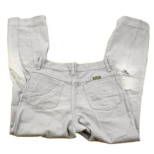Vintage 1970s Wrangler Light Grey Wash Denim Jeans Men's 27 from propervintagecanada