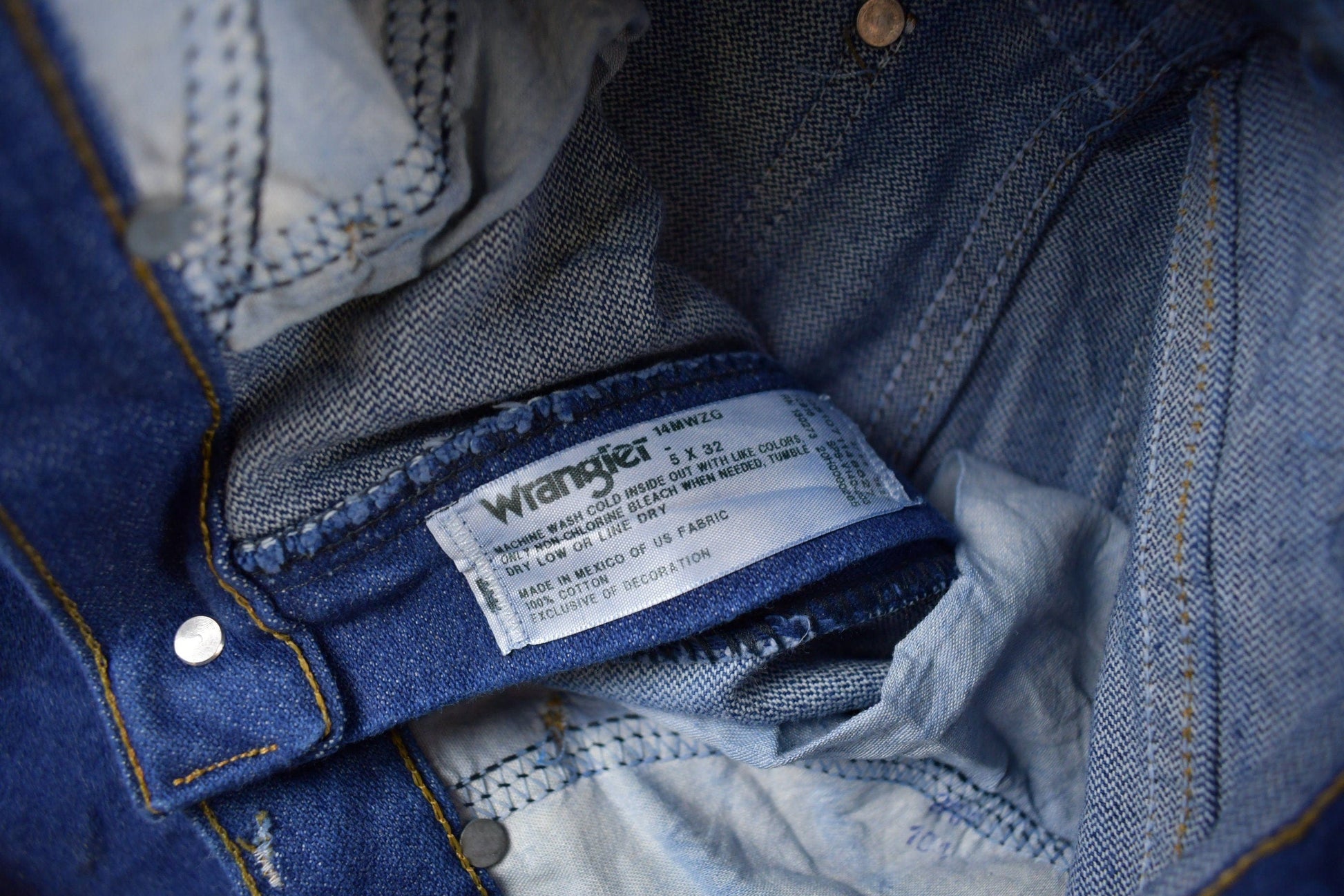 Vintage 1970s Wrangler Western Style Denim Jeans Men's 26 x 30 from propervintagecanada