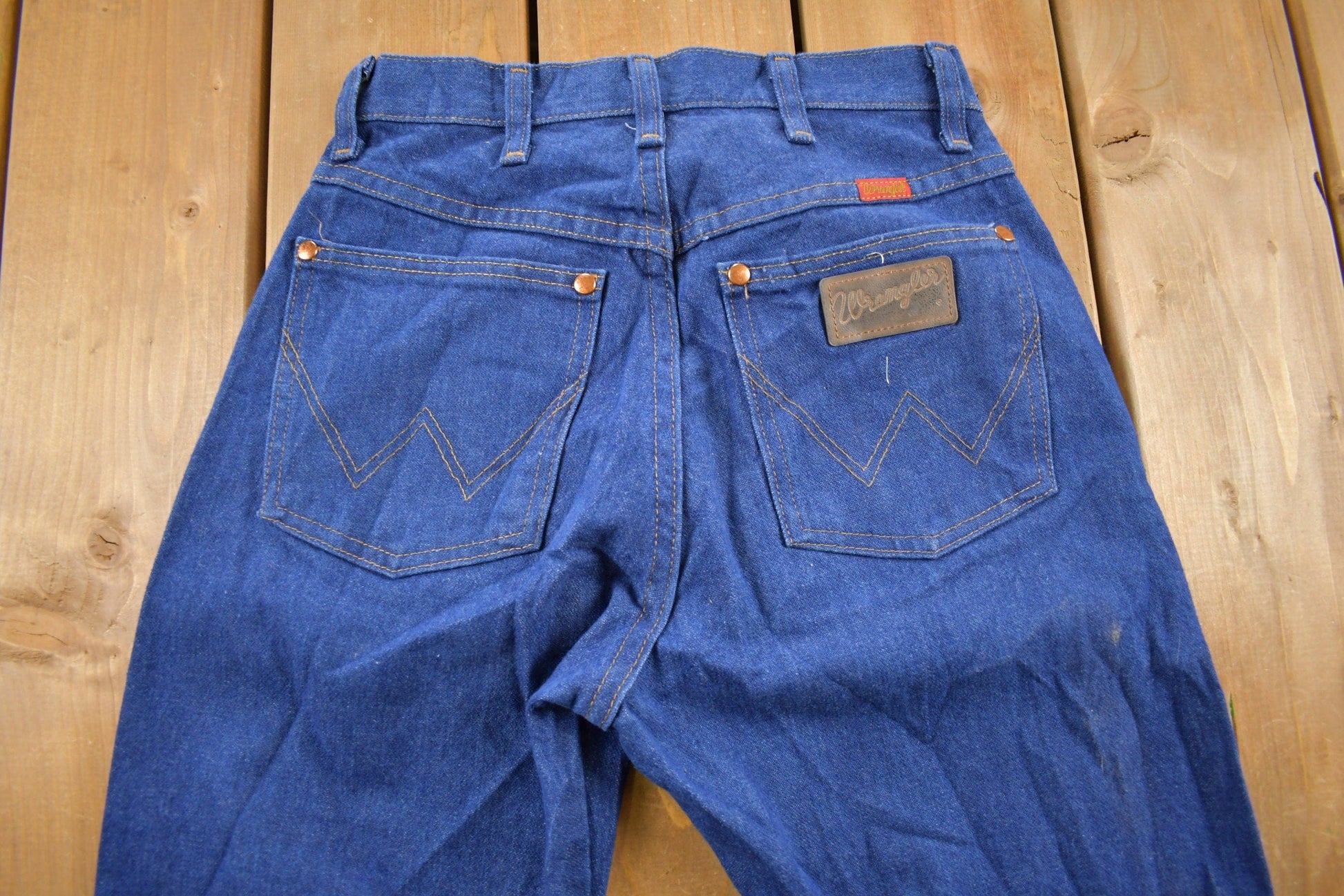 Vintage 1970s Wrangler Western Style Denim Jeans Men's 26 x 30 from propervintagecanada