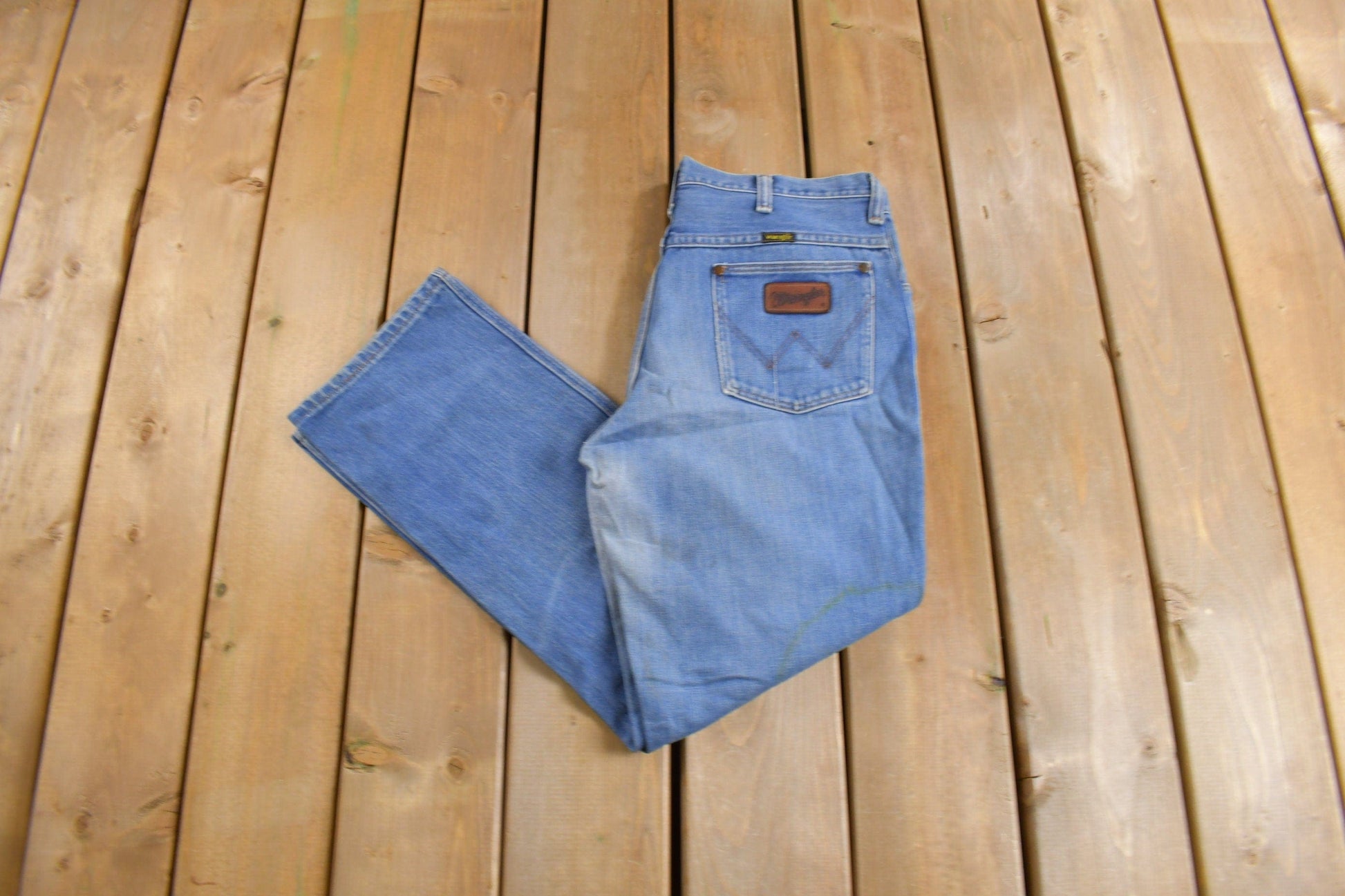 Vintage 1970s Wrangler Western Style Denim Jeans Men's 34 x 28 from propervintagecanada