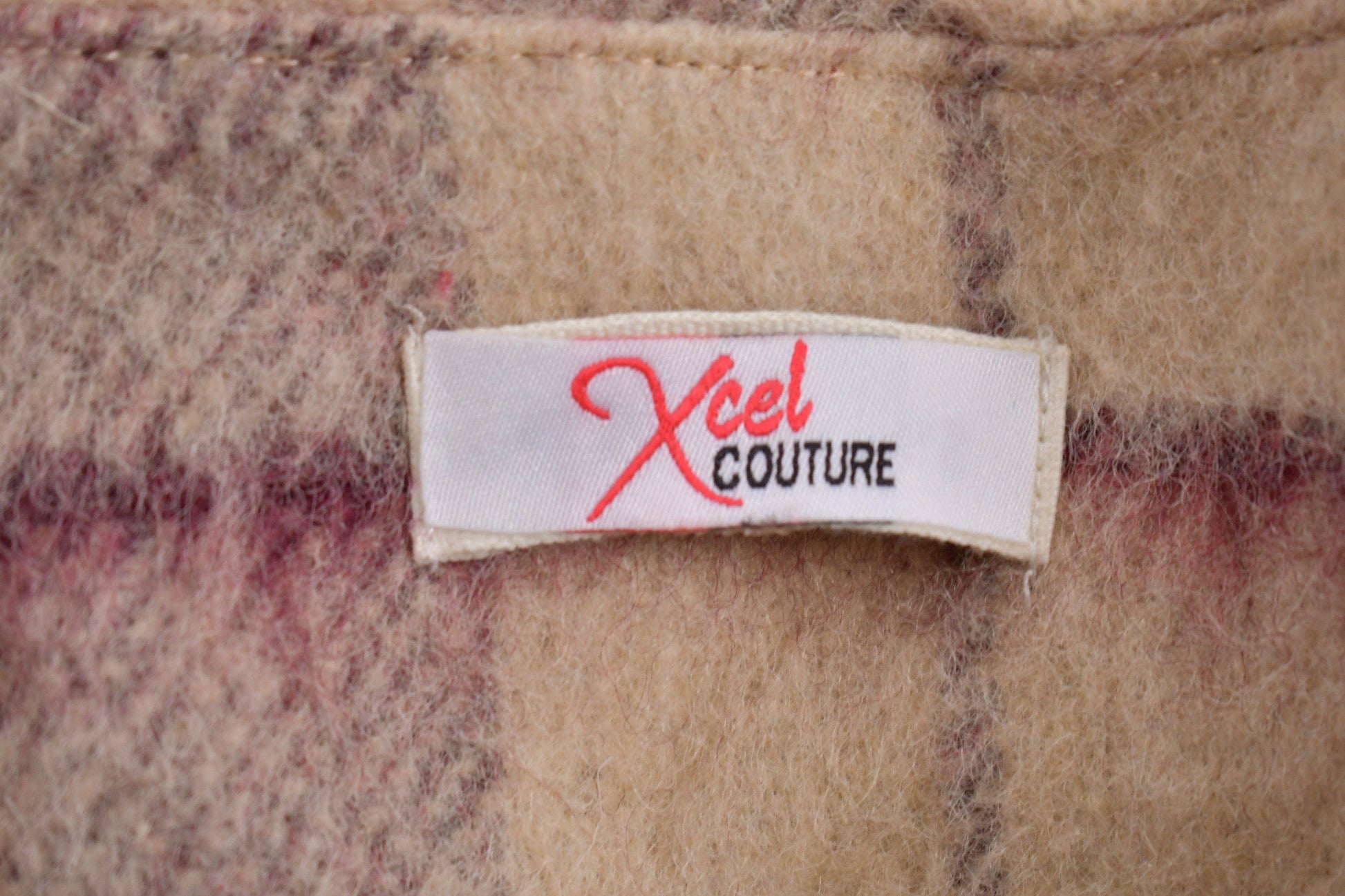 Vintage 1970s Xcel Couture Full Length Plaid Mohair Coat Men's Medium from propervintagecanada