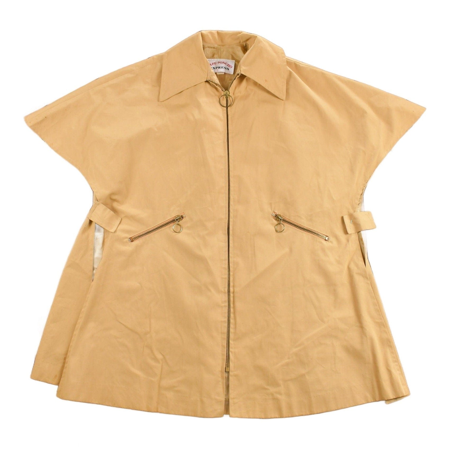 Vintage 1970w Cape Poncho Express Collared Poncho Men's 2XL