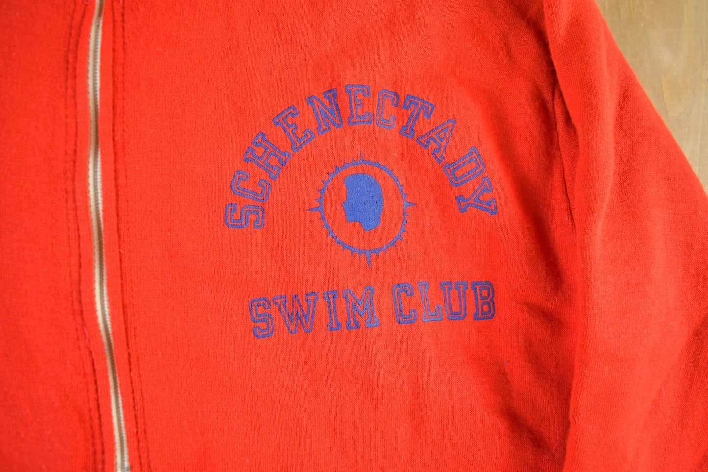 Vintage 1974 Champion Schenectady Swim Club Zip Up Sweatshirt Men's Medium from propervintagecanada