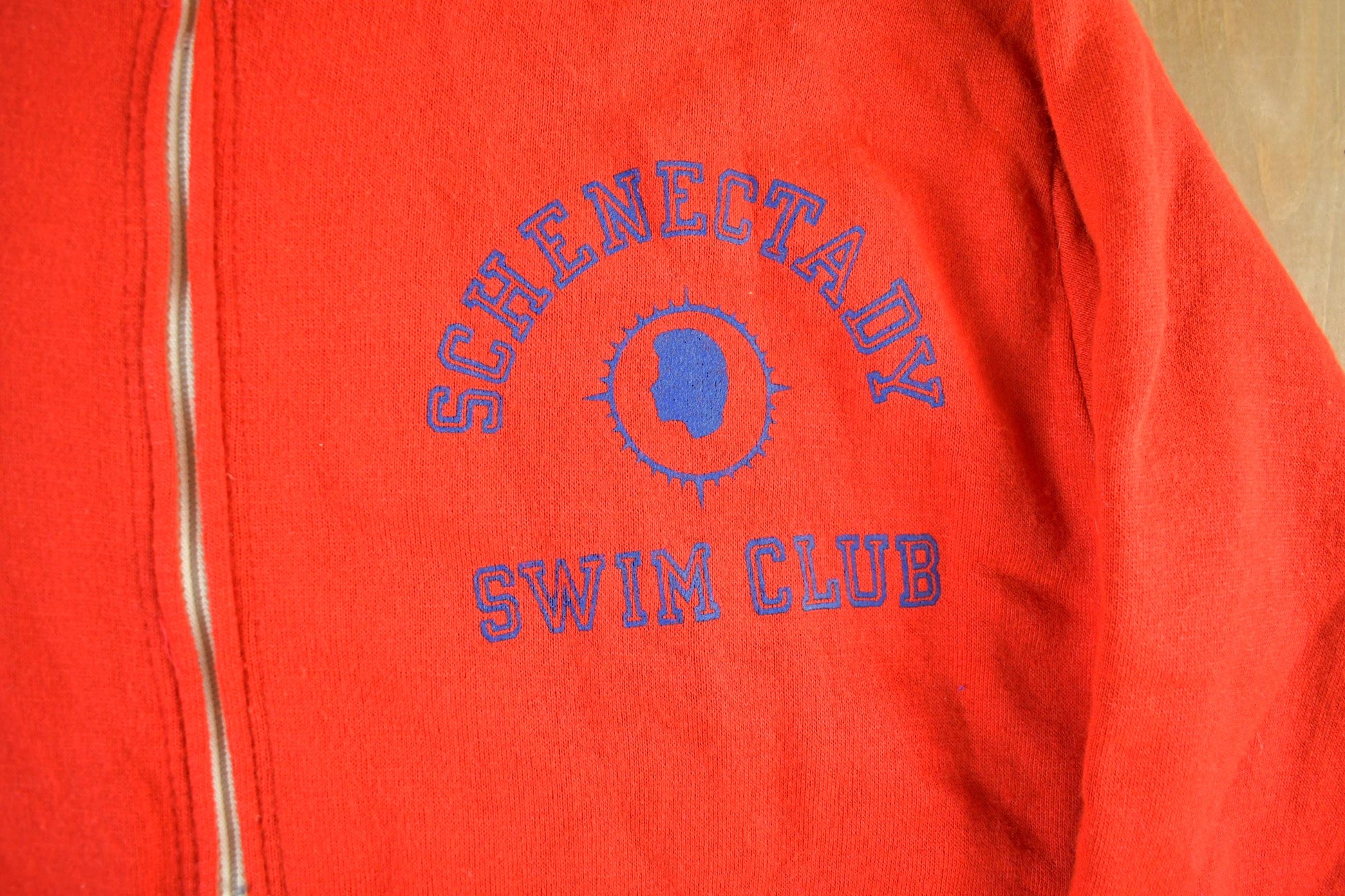 Vintage 1974 Champion Schenectady Swim Club Zip Up Sweatshirt Men's Medium from propervintagecanada