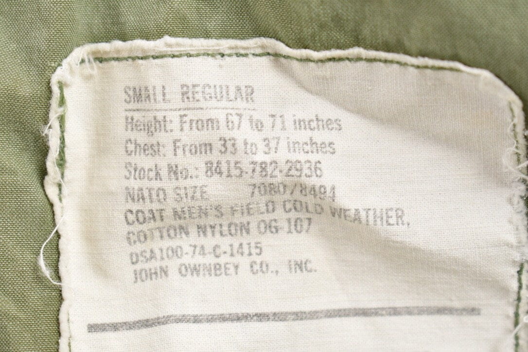 Vintage 1974 Military Army Sateen Field Jacket from propervintagecanada