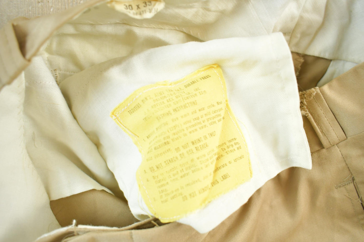 Vintage 1975 Army Khaki Pants Men's Small 28 x 31 from propervintagecanada