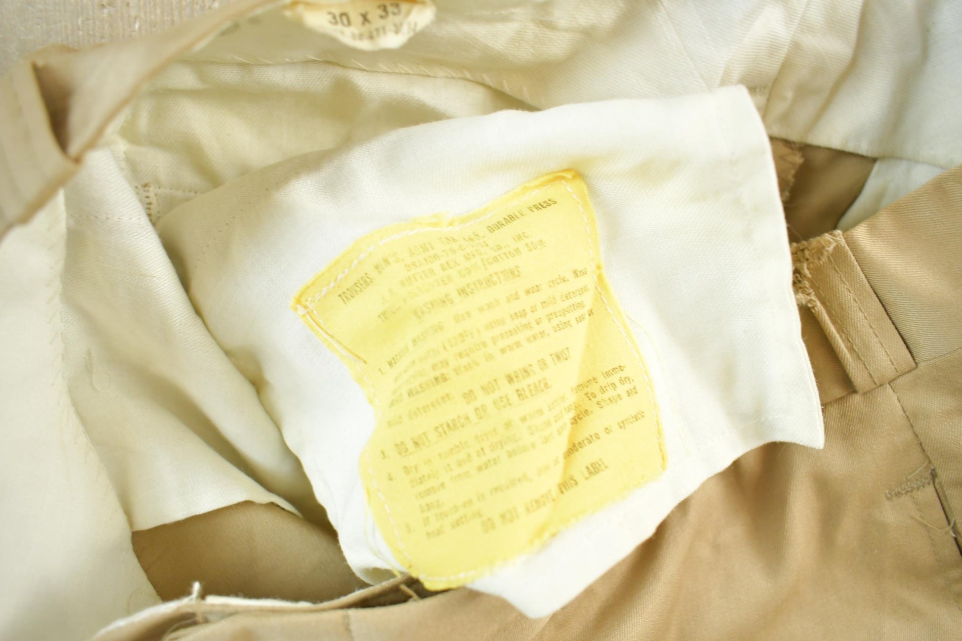 Vintage 1975 Army Khaki Pants Men's Small 28 x 31 from propervintagecanada