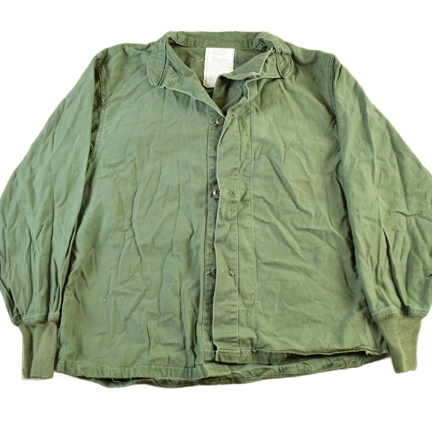 Vintage 1976 Army OG-107 Military Sateen Shirt Men's Large from propervintagecanada