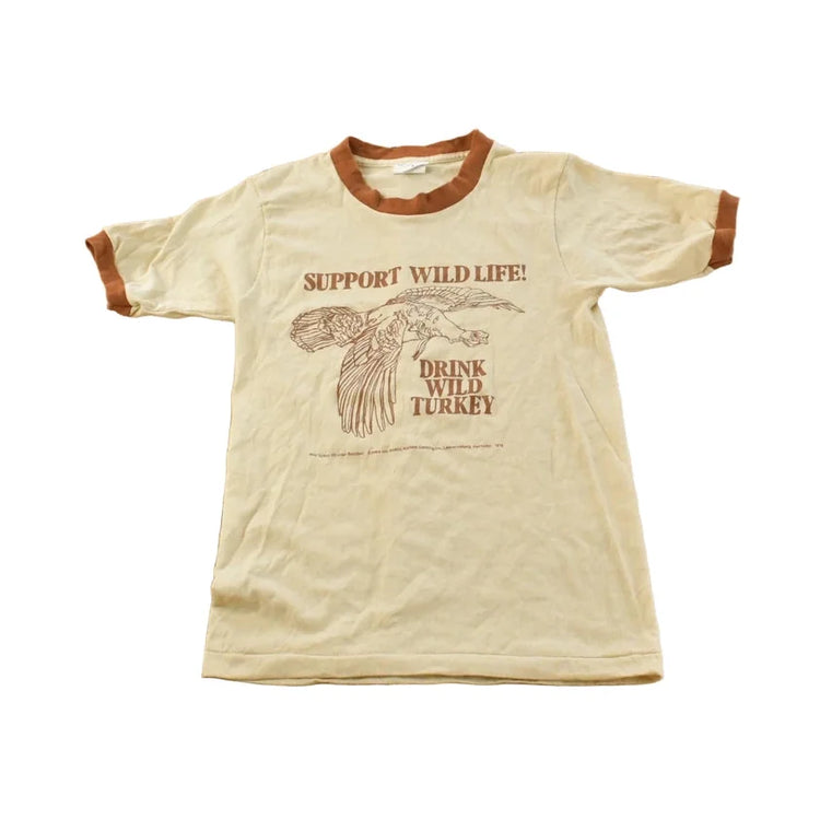Vintage 1976 Wild Turkey Bourbon Ringer T-Shirt Men's XS from propervintagecanada