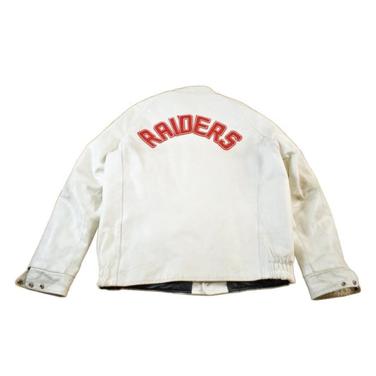 Vintage 1977 A&S Raiders Leather Varsity Jacket Made In Canada Men's L from propervintagecanada