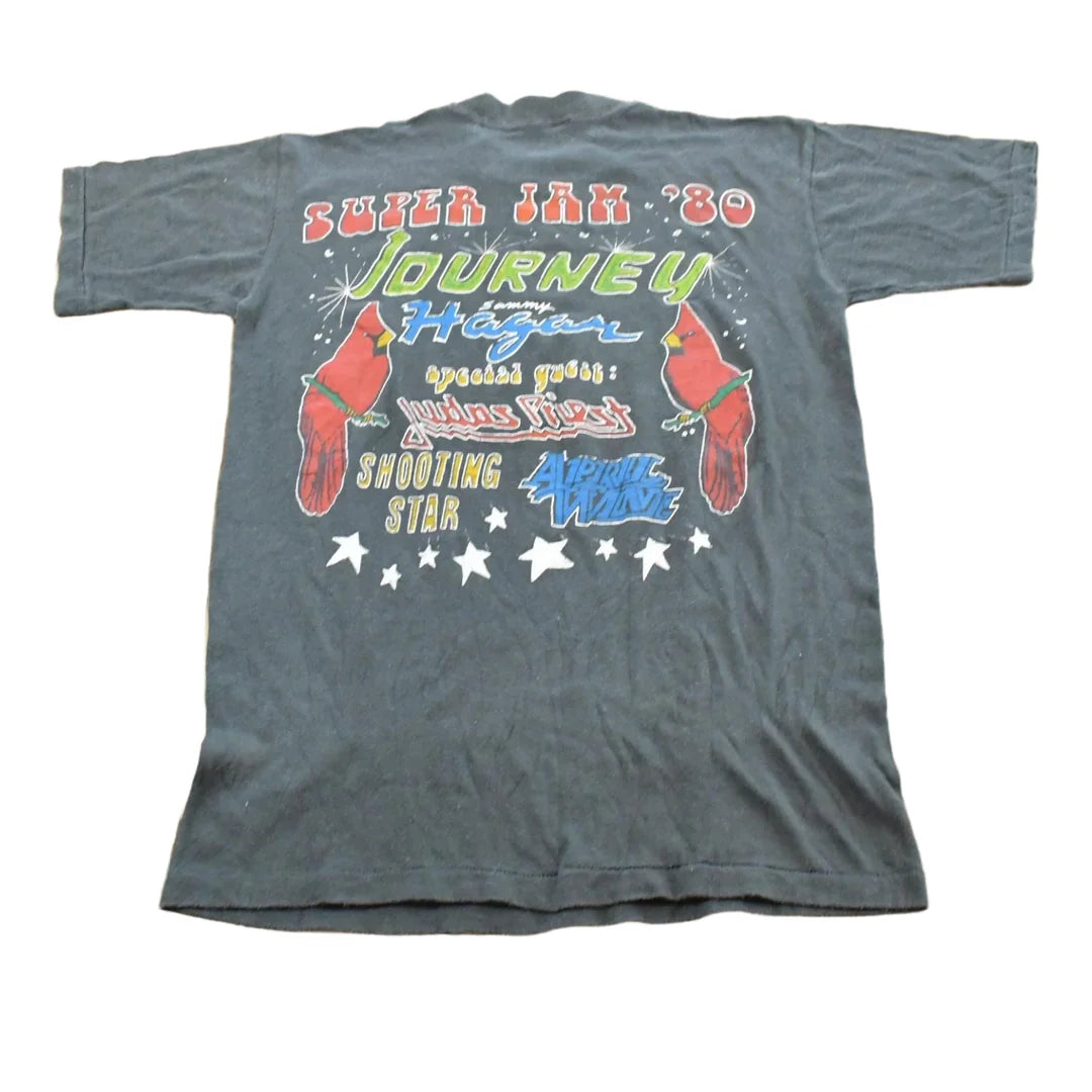 Vintage 1980 Journey Super Jam Concert Band T-shirt Mens S from propervintagecanada