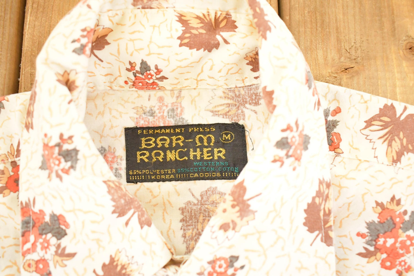 Vintage 1980's Bar M Abstract Rodeo Button Up Shirt Men's M from propervintagecanada
