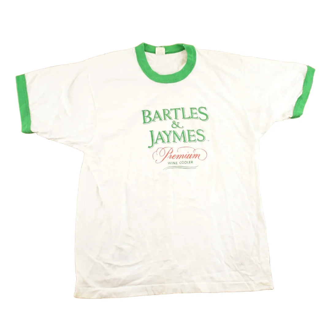 Vintage 1980's Bartles Jaymes Wine Cooler Souvenir Ringer T-Shirt Mens S from propervintagecanada