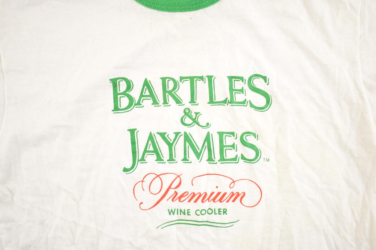 Vintage 1980's Bartles Jaymes Wine Cooler Souvenir Ringer T-Shirt Mens S from propervintagecanada
